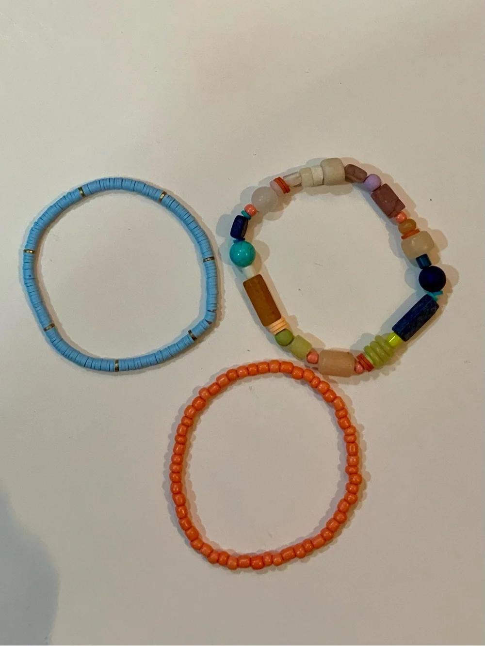 Universal Thread Kids Coral, Light Blue & Navy Beaded Bracelet Set